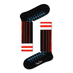 чорапи,мъжки,чорапи,happy,socks,grid,stripe,crew,long,socks,multicolor,(black)