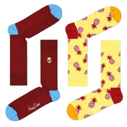 чорапи,мъжки,чорапи,happy,socks,pineapple,and,alien,ribbed,long,socks,2,pairs,multicolor,(yellow,red)
