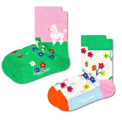 чорапи,детски,чорапи,happy,socks,poodle,&,flowers,socks,2,pairs,multicolor