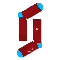чорапи,мъжки,чорапи,happy,socks,ribbed,embroidery,alien,long,socks,multicolor,(red)