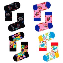 чорапи,детски,чорапи,happy,socks,rolling,stones,blanco,socks,4,pairs,multicolor