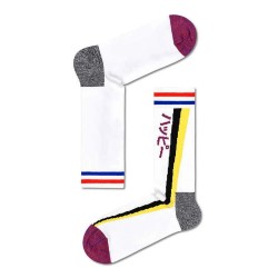 чорапи,мъжки,чорапи,happy,socks,shooting,stripe,thin,crew,long,socks,multicolor,(white)
