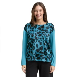 тениска,мъжки,тениски,дамски,тениски,tom,tailor,1048933,short,sleeve,t,shirt,blue,(petrol,black,big,leo,print)