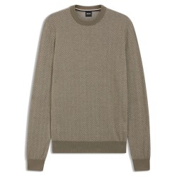 Блуза BOSS Habito 10274948 01 sweater - Green / Brown (Open Brown 245) блуза,мъжки,пуловери,boss,habito,10274948,01,sweater,green,brown,(open,brown,245)