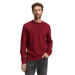 блуза,мъжки,пуловери,tom,tailor,1039805,basic,sweater,dark,samba,red,melange,(red)