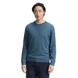 блуза,мъжки,пуловери,tom,tailor,1039805,basic,sweater,real,teal,melange,(blue)
