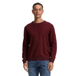 блуза,мъжки,пуловери,tom,tailor,1047570,structured,crewneck,knit,sweater,samba,red,navy,twotone,(red)