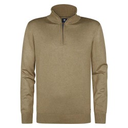 блуза,мъжки,пуловери,petrol,industries,m,3050,kwc207,half,zip,sweater,tan,(brown)