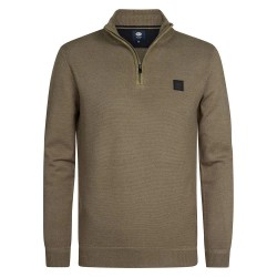 блуза,мъжки,пуловери,petrol,industries,m,3050,kwc214,half,zip,sweater,mossy,stone,(green)