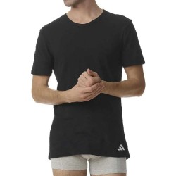 мъжко,бельо,adidas,active,flex,cotton,short,sleeve,base,layer,2,units,black,(black,black)