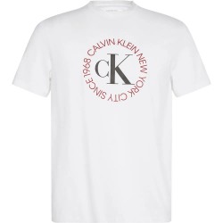 Тениска Calvin klein jeans 30S Word Circle short sleeve T-shirt - White (Brilliant White) тениска,мъжки,тениски,дамски,тениски,calvin,klein,jeans,30s,word,circle,short,sleeve,t,shirt,white,(brilliant,white)