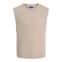 потник,мъжки,пуловери,jack,&,jones,dia,knitted,vest,mocha,meringue,(beige)