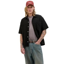 риза,с,къс,ръкав,мъжки,ризи,jack,&,jones,jortavira,texture,short,sleeve,shirt,black