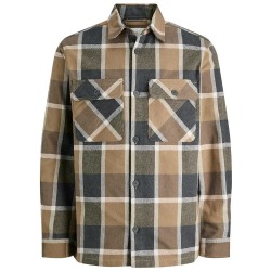 карирана,риза,мъжки,якета,jack,&,jones,rayle,melange,check,overshirt,malt,ball,(brown)