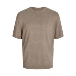 блуза,мъжки,пуловери,jack,&,jones,william,short,sleeve,sweater,greige,detail,melange,(beige)