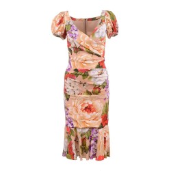 рокля,дамски,поли,и,рокли,dolce,&,gabbana,746242,short,sleeve,midi,dress,beige