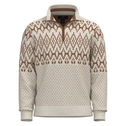 Блуза Fynch hatton 1410316 half zip sweater - Beige (Winter White) блуза,мъжки,пуловери,fynch,hatton,1410316,half,zip,sweater,beige,(winter,white)