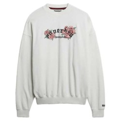 блуза,дамски,блузи,superdry,night,garden,oversized,crew,sweatshirt,white,(chalk,white)