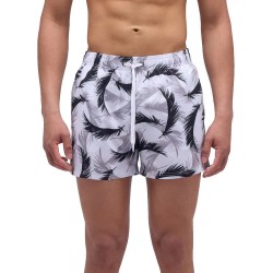 бански,гащета,мъжки,бански,костюми,sundek,elastic,waist,and,darfeather,print,swimming,shorts,white