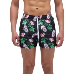 бански,гащета,мъжки,бански,костюми,sundek,elastic,waist,and,sun,flower,print,swimming,shorts,black