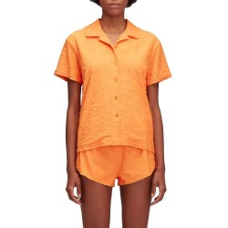 риза,с,къс,ръкав,дамски,блузи,дамски,ризи,sundek,jacquard,terry,bowling,with,sk23,pattern,short,sleeve,shirt,orange,(lulo,23)