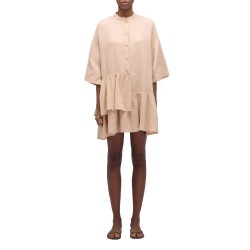 рокля,дамски,поли,и,рокли,sundek,linen,short,dress,durian,(beige)