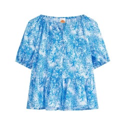 Рокля Sundek Fleur de joie print short sleeve short dress - Blue (Bilberry 01) рокля,дамски,поли,и,рокли,sundek,fleur,de,joie,print,short,sleeve,short,dress,blue,(bilberry,01)