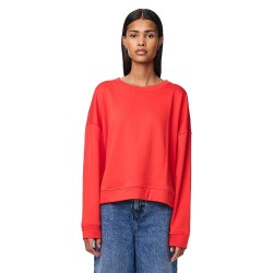 блуза,дамски,блузи,pieces,chilli,loose,fit,sweatshirt,poppy,red,(red)