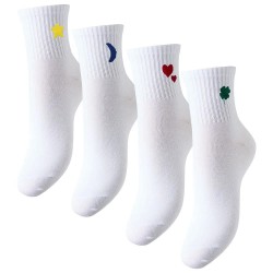 чорапи,дамски,чорапи,pieces,mova,crew,socks,4,pairs,bright,white,(white)