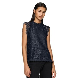 шапка,дамски,блузи,дамски,ризи,pieces,olline,lace,sleeveless,blouse,sky,captain,(blue)