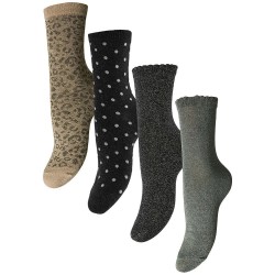 чорапи,дамски,чорапи,pieces,sebby,glitter,long,socks,4,pairs,deep,lichen,green,(multicolor)