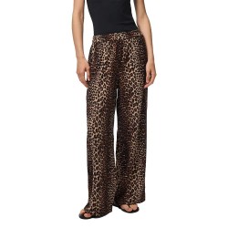 панталони,дамски,панталони,pieces,tiffany,wide,leg,pants,black,leopard,(brown)