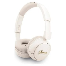 слушалки,слушалки,guess,logo,script,headphones,beige