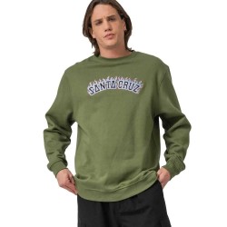 Блуза Santa cruz Burnt collegiate crew sweatshirt - Green (Dark Moss) блуза,мъжки,пуловери,santa,cruz,burnt,collegiate,crew,sweatshirt,green,(dark,moss)