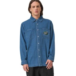 Риза с дълъг ръкав Santa cruz Global oval dot denim long sleeve shirt - Blue (Classic Blue) риза,с,дълъг,ръкав,мъжки,ризи,santa,cruz,global,oval,dot,denim,long,sleeve,shirt,blue,(classic,blue)