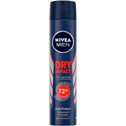 хигиена,тяло,nivea,men,dry,impact,200ml,deodorant,spray,clear