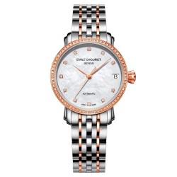 часовник,часовници,emile,chouriet,011168l306982,automatic,3,atm,30,mm,woman,watch,golden,(grey,grey,white)