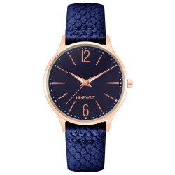 Часовник Nine west NW-2560RGNV Quartz 40 mm woman watch - Blue (Golden / Black / Black) часовник,часовници,nine,west,nw,2560rgnv,quartz,40,mm,woman,watch,blue,(golden,black,black)