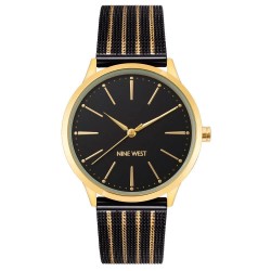 Часовник Nine west NW-2566GPBK Quartz 36 mm woman watch - Golden (Golden / Multicolor / Black) часовник,часовници,nine,west,nw,2566gpbk,quartz,36,mm,woman,watch,golden,(golden,multicolor,black)