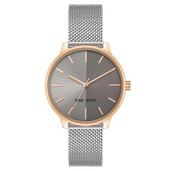 Часовник Nine west NW-2669GYRT Quartz 35 mm woman watch - Golden (Pink / Grey / Grey) часовник,часовници,nine,west,nw,2669gyrt,quartz,35,mm,woman,watch,golden,(pink,grey,grey)