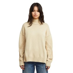 Блуза G-Star Milano high neck sweater - Beige (Dk Talc) блуза,дамски,пуловери,дамски,плетени,дрехи,g,star,milano,high,neck,sweater,beige,(dk,talc)