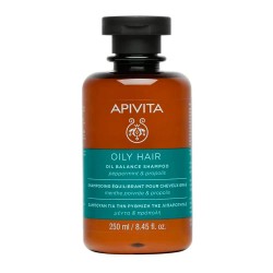 Apivita Oil Balance Peppermin & Propolis 250ml shampoo oily hair - Clear хигиена,коса,apivita,oil,balance,peppermin,&,propolis,250ml,shampoo,oily,hair,clear