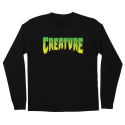 тениска,мъжки,тениски,дамски,тениски,creature,logo,long,sleeve,t,shirt,black,(black)