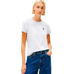 Тениска Tommy hilfiger WW0WW47809 short sleeve T-shirt - White (Morning Sky Blue) тениска,дамски,тениски,tommy,hilfiger,ww0ww47809,short,sleeve,t,shirt,white,(morning,sky,blue)
