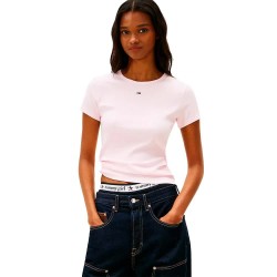 Тениска Tommy jeans Slim Essential Ext short sleeve T-shirt - Pink (Light Pink) тениска,дамски,тениски,tommy,jeans,slim,essential,ext,short,sleeve,t,shirt,pink,(light,pink)
