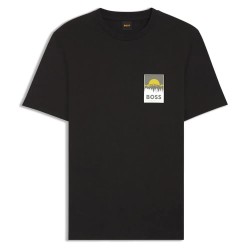 Тениска BOSS Plain 10276582 T-shirt - Black (Black) тениска,мъжки,тениски,дамски,тениски,boss,plain,10276582,t,shirt,black,(black)