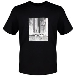 Тениска HUGO Deyss 10272987 T-shirt - Black (Black 002) тениска,мъжки,тениски,дамски,тениски,hugo,deyss,10272987,t,shirt,black,(black,002)