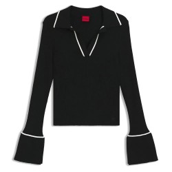 Блуза HUGO Samur 10276318 sweater - Black (Black) блуза,мъжки,пуловери,дамски,пуловери,hugo,samur,10276318,sweater,black,(black)