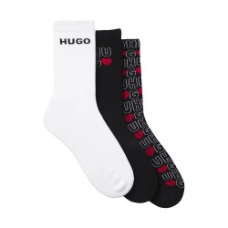 чорапи,мъжки,чорапи,hugo,valentine,10276018,crew,socks,3,pairs,white,black,(open,miscellaneous)