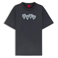 Тениска HUGO Vintage 22 10279054 T-shirt - Black / Grey (Black) тениска,мъжки,тениски,дамски,тениски,hugo,vintage,22,10279054,t,shirt,black,grey,(black)